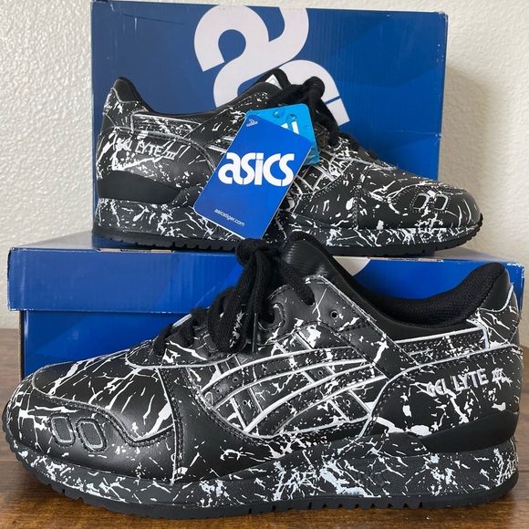 New with box ASICS Gel Lyte III (3) H627L Marble Pack Black/white size 9.5 - Picture 2 of 9